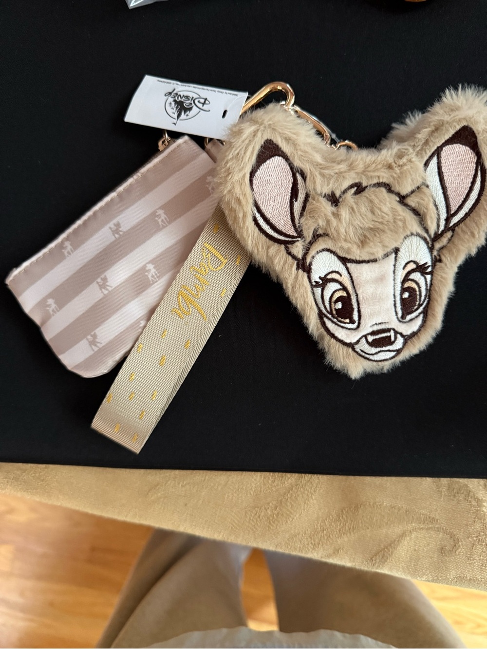 Disney Bambi Plush Keychain Wristlet - Beige